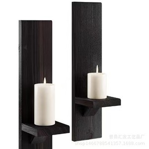 Étagère murale rectangulaire en bois pour rangement et décoration de salon, présentoir pour articles décoratifs et bougies - Product Image 2