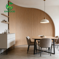 Panneau mural 3D en MDF avec placage de bois flexible et courbé, panneau à lattes pliable pour murs courbes