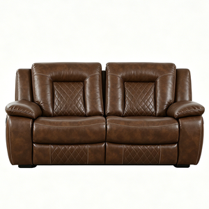 Extendable Reclining Artificial Leather <b>Sofa</b> Set For Living Room And Theater With Drop down table - Product Image 1