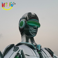 Decoraciones para Escenarios de Conciertos Musicales, Cabeza de Robot Inflable Gigante Personalizada, Globo con Forma de Guerrero IA