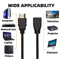 Usine directe personnalisé plaqué or HDMI mâle à femelle câble HD câble d'extension hdmi cuivre 1080P