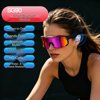 Lunettes intelligentes IA avec musique Bluetooth, commande tactile, cadre ABS, batterie 200 mAh, IPX4, verres foncés