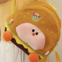 Sac à dos en peluche fait main, design jaune, vert, rose, orange, sac d'écolière moelleux pour adolescentes, OEM et ODM disponibles