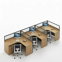 Poste de travail modulaire en L extensible et convertible en bois moderne pour centre d'appels, bureau à domicile ou bureau informatique avec cloison