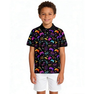 T-shirt de golf pour enfants, personnalisé avec impression par sublimation, design <span class=keywords><strong>gratuit</strong></span>, performance, doux, anti-transpiration, séchage rapide, polos pour enfants - Product Image 3