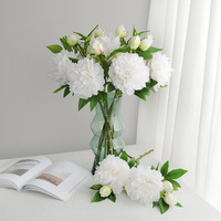 Pivoines artificielles à 3 têtes en soie, réalistes, pour arrangements floraux de mariage, décoration intérieure