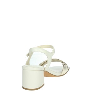 Comode ed eleganti sandali con tacco nero/oro 2 28381 42 scarpe da sposa a punta quadrata con tomaia in pelliccia e soletta in PVC per l'estate - Product Image 3