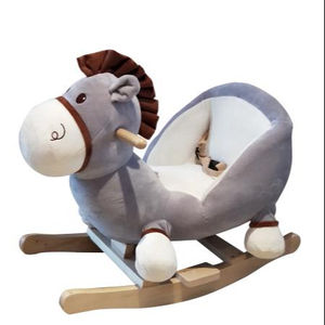 Gris Cheval <span class=keywords><strong>À</strong></span> <span class=keywords><strong>Bascule</strong></span> Jouets Animaux Rider Jouets pour 6-36 mois Kids Safe Ceinture <span class=keywords><strong>Âne</strong></span> - Product Image 1