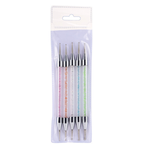 Ensemble de 5 stylos à ongles avec manche diamanté, outils de peinture acrylique pour ongles, outils de pointillage pour la décoration de gel pour manucure - Product Image 6