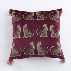 Inner mor Hochwertiger Lenden kissen bezug aus weichem Samt <span class=keywords><strong>Leopard</strong></span> Nordic Style Print Luxus Goldfolie Geometric Square Custom ized - Product Image 3