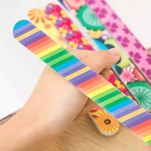 Custom Logo 100/180 Grit Sponge Colorful Nail Files Emery Board Manicure Tools for Nails Home Salon Use