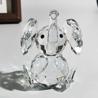 Figurine animale d'éléphant de cristal de presse-papier de Tableau d'ornement en verre d'approvisionnement d'usine pour des cadeaux