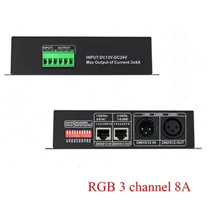 Décodeur DMX512, contrôleur RGBW, 3/4 canaux, 24A/32A, séparateur de pixels LED pour bandes LED <span class=keywords><strong>RGB</strong></span>, éclairage de scène et architectural - Product Image 3