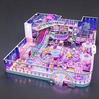 Équipement de jeu souple personnalisé de haute qualité pour aire de jeux intérieure pour enfants, thème cyberpunk, parc d'attractions néon