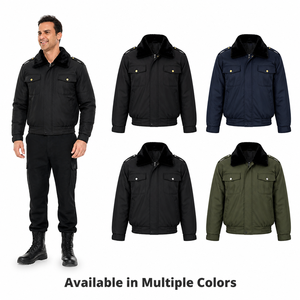 Giacca Imbottita da Lavoro <span class=keywords><strong>per</strong></span> <span class=keywords><strong>Uomo</strong></span> con <span class=keywords><strong>Collo</strong></span> in <span class=keywords><strong>Pelliccia</strong></span> Staccabile, Antivento, <span class=keywords><strong>per</strong></span> Guardie <span class=keywords><strong>di</strong></span> Sicurezza e Lavori all'Aperto - Product Image 2