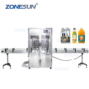 Zonesun ZS-YTDC6 Hoàn toàn tự động 6 đầu bơm Piston Bleach xà phòng dầu gội tuyến tính Máy làm đầy chất lỏng với bụi che - Product Image 1