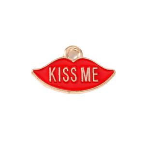 WENY Paquete de 10 Colgantes Personalizados Nuevos para Pulsera, Colgante con Diseño de Labios <span class=keywords><strong>KISSME</strong></span> - Product Image 5