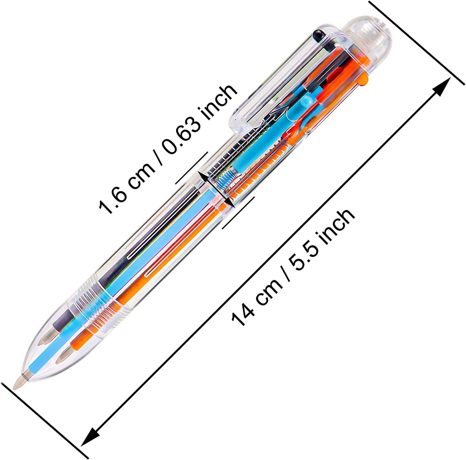 Color Transparent Barrel Retractable Ballpoint Pens