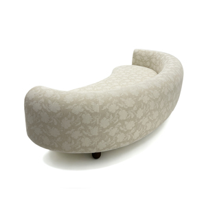 Elegante Divano Curvo a Tre Posti in Tessuto Floreale, Moderno Divano ad Arco per Appartamenti, Ville, Soggiorni, Hall di Hotel, Arredamento Morbido - Product Image 5