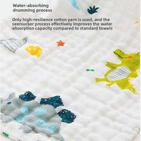 Serviettes en coton, chiffons de toilette en gaze six couches, tissage à bulles haute densité, motif imprimé, absorption d'eau, serviettes de bain pour bébé