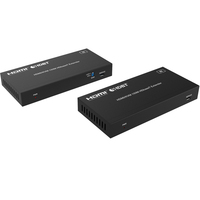 Extender hdmi Kvm 4k60hz, lebih dari kabel Cat6 120m 4k Yuv444 hdmi Usb2.0 Kvm Extender