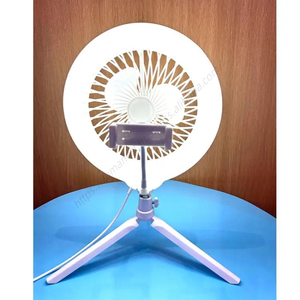 Anillo de Luz LED de Escritorio al por Mayor con Ventilador RGB y Soporte para Teléfono Móvil para Maquillaje, Belleza y Vlogs - Product Image 5