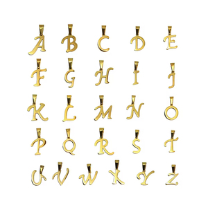 Colgante de letra mayúscula con cierre de semilla de melón |   Dijes con Iniciales Chapados en Oro de 18K PVD para Hacer Joyería DIY, Collares y Pulseras - Product Image 1