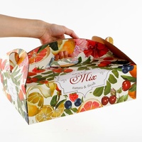 Boîte d'emballage de fruits en papier ondulé portable imprimé personnalisé pour pommes oranges kiwis maïs-pour cadeaux alimentaires annuels