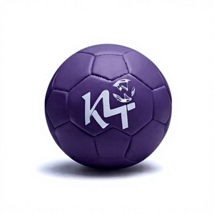 Purple Solid Color <b>Football</b> With K4 Logo Design <b>Training</b> Soccer Ball - Product Image 1