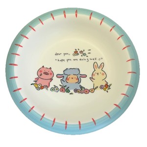 Piatto per Colazione in Ceramica Blu Opaco con Texture, Motivo Agnello Baudelaire, Creativo e Carino per la Casa - Product Image 5