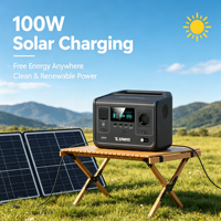 Générateur solaire SAMAS 288Wh, station d'alimentation portable 300W, entrée solaire 100W, 8 sorties, onde sinusoïdale pure pour camping-car, camping, situations d'urgence