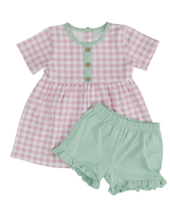 Conjunto de otoño e invierno de algodón guinga de alta calidad a juego de hermana causal personalizado de fábrica - Product Image 2