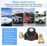 Interrupteur de déconnexion de batterie 12-48V 300A à borne supérieure, coupe-circuit principal pour voiture et camping-car, réglable en angle, vente en gros OEM