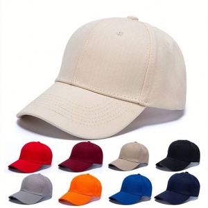 Gorra de béisbol deportiva para exteriores, rentable, de algodón, con corona profunda, para cabezas grandes, ajustable, con visera plana, lisa - Product Image 3