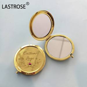 Logo privé double face miroir de maquillage plié en gros <span class=keywords><strong>Mini</strong></span> miroir cosmétique rond miroir de poche de maquillage - Product Image 1