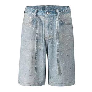<span class=keywords><strong>Jeans</strong></span> alti personalizzati da uomo in strass Y2K <span class=keywords><strong>larghi</strong></span> e <span class=keywords><strong>lunghi</strong></span> Jorts neri oversize lavati consumati <span class=keywords><strong>Jeans</strong></span> <span class=keywords><strong>Jeans</strong></span> <span class=keywords><strong>Jeans</strong></span> per uomo - Product Image 4
