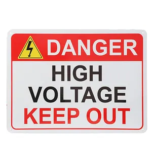 DANGER HIGH VOLTAGE KEEP OUT, High Voltage, Electrical Shock Hazard Sign Aluminum warning sign