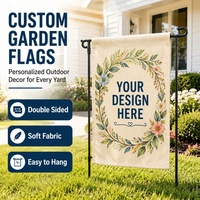 Drapeau de jardin personnalisé à trois couches avec impression numérique, double face, en polyester léger et bordure durable
