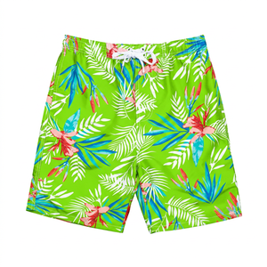 Shorts de plage pour hommes imprimés floraux mi-cuisses OEM été 2024 - Séchage rapide, respirant, décontracté, maillot de bain - Product Image 1