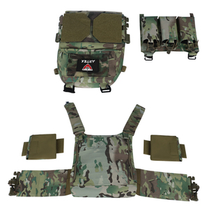 Artex Fast Release Lightweight Tactical Vest Outdoor Training Camo Protection Plate Carrier Nylon Material <b>Molle</b> Hiking Vest - Product Image 3