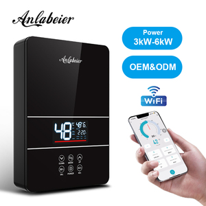 2026 220V 3000-6000W IPX4 Waterproof Touch Control App-Controlled Stainless Steel Heating Element LED Temperature Water Heater - Product Image 1