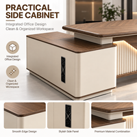 Bureau de direction haut de gamme en forme de L avec armoire intégrée pour bureau de PDG