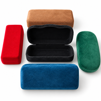 Étui rigide en velours pour lunettes avec logo personnalisé, boîte de protection rectangulaire pour montures optiques et lunettes de soleil