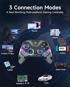 EasySMX X15 Inalámbrico Mejorado para Gamepad con Joysticks/Triggers/Iluminación RGB, Sin Desviación del Joystick/Ni Zona Muerta, Compatible con Windows - Product Image 2