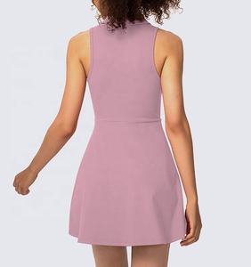 Individuelles Logo Damen Nylon Golf-Kleidung Yoga Workout-Kleid Mit Shorts Tennis Sportkleider - Product Image 5