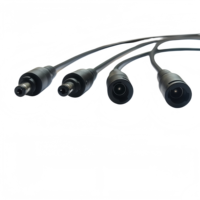 Cable de Alimentación CC Blanco de 24 AWG, 5.5x2.1mm, Conector Macho-Hembra con Bloqueo Seguro, Cable de Extensión