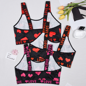<span class=keywords><strong>3</strong></span> pezzi Set <span class=keywords><strong>di</strong></span> vendita caldo <span class=keywords><strong>reggiseno</strong></span> senza fili <span class=keywords><strong>di</strong></span> taglie forti senza padgings cuore traspirante stampa Bralette Taille Xxl Xxl