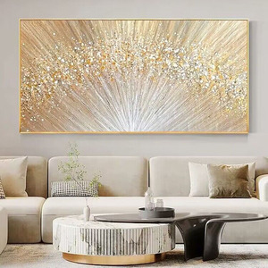 Decoración del hogar cuadros nórdicos abstractos modernos arte de pared puro hecho a mano atmósfera dorada <span class=keywords><strong>pintura</strong></span> al óleo - Product Image 3