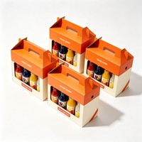 Boîte porte-bouteilles en papier écologique pour Noël, porte-boissons pour bière, soda, café, porte-gobelets avec poignée pour livraison