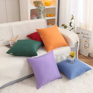 ベッド枕無地50*50 flaxpillowcaseadvertisingクッションカバー室内装飾ソファ無地枕カバー - Product Image 2